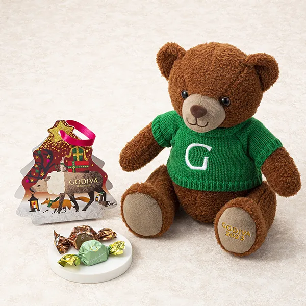 【QVC限定】ゴディバ 星降る森のクリスマス ベア&G キューブ トナカイオーナメント（2粒入）