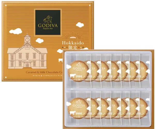 GODIVA キャラメル＆ミルクチョコレートクッキー 14枚入