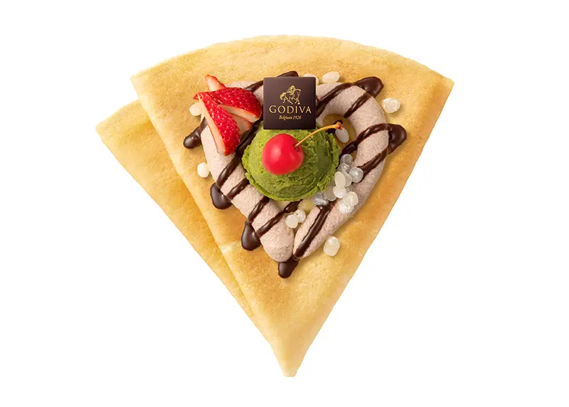 GODIVA dessertから和の風味とチョコレートの味わいがマッチした季節限定のクレープ発売！「クレープ クリームあんみつ」