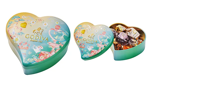 「ゴディバ アーリースプリング G キューブ アソートメント ミニハート缶 5粒入」