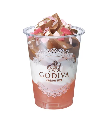 「白桃 ダークチョコレート ソフトクリーム」