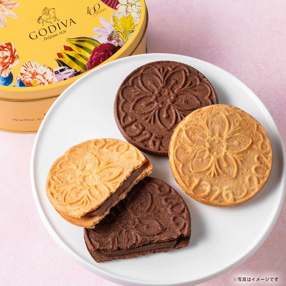 ゴディバ創立の年である「1926」をデザインしたワッフルクッキー
