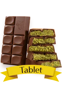 ミルクチョコレートタブレット ピスタチオ&クリスピーカダイフ