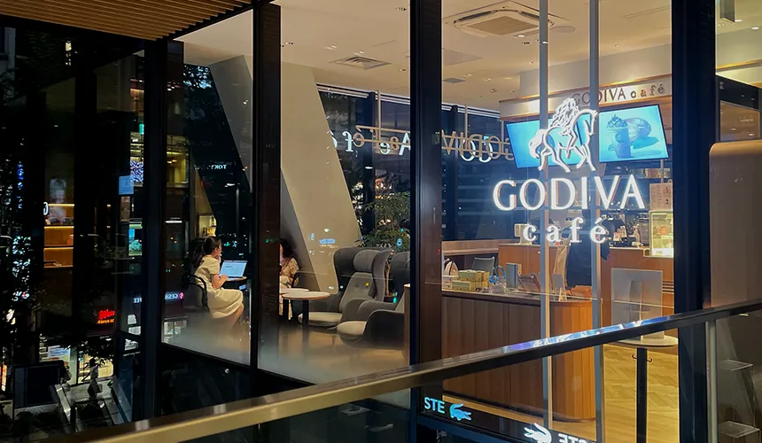 caféの入り口