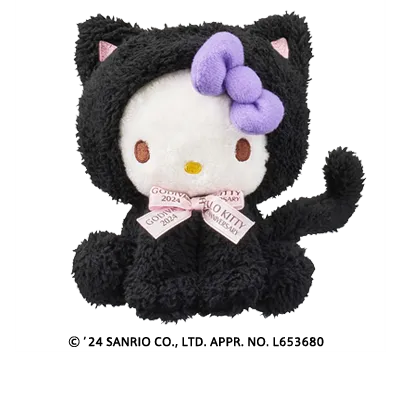 ゴディバ ブラックキャット コレクション G クリスピーショコラ アソートメント（3粒入）+ハローキティ ぬいぐるみチャーム オンラインショップ限定