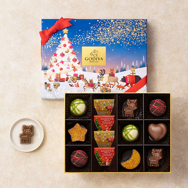 GODIVA 星降る森のクリスマスアソートメント 空箱 - 菓子