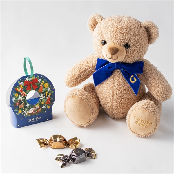 ゴディバ ブッシュ ド ノエル ベア & G キューブ オーナメント(2粒入)