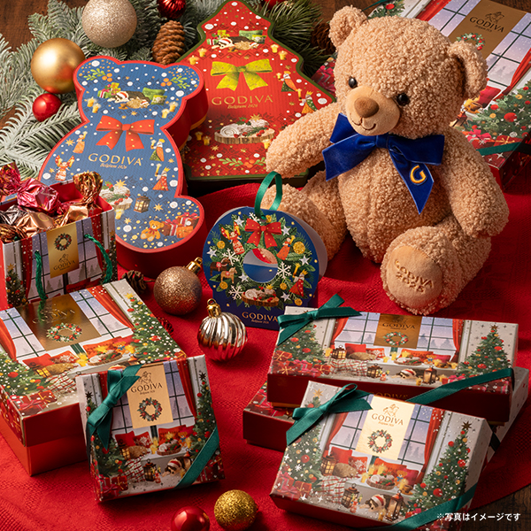 ゴディバ ブッシュ ド ノエル ベア & G キューブ オーナメント(2粒入)