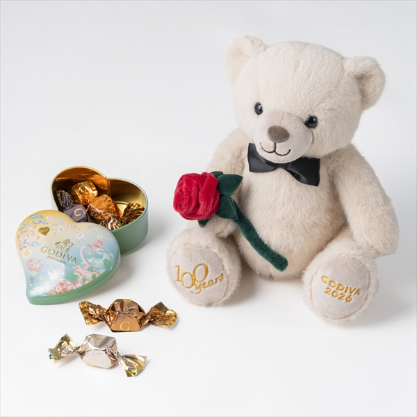 ゴディバ アーリースプリング ベア＆G キューブ アソートメント ミニハート缶（5粒入）