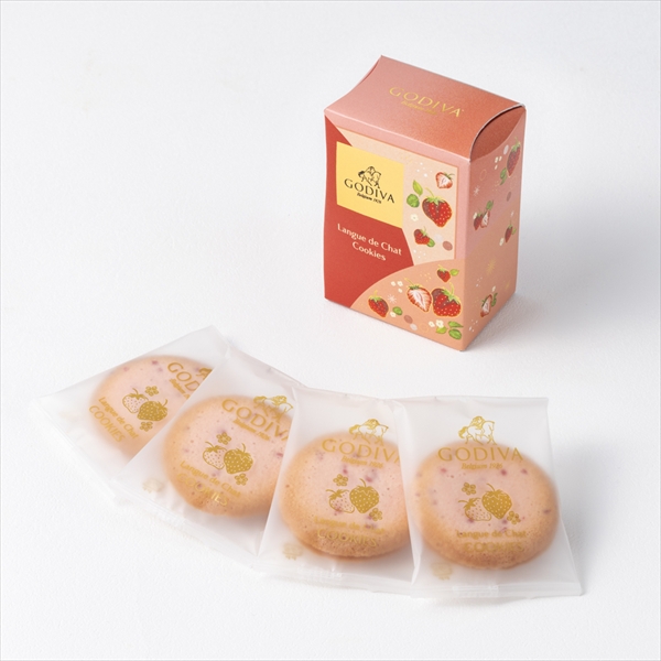 あまおう苺＆ホワイトチョコレートラングドシャクッキー（4枚入）