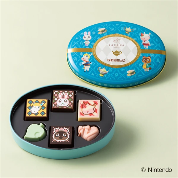 ゴディバ meets どうぶつの森 アソートメント/Blue（6粒入）